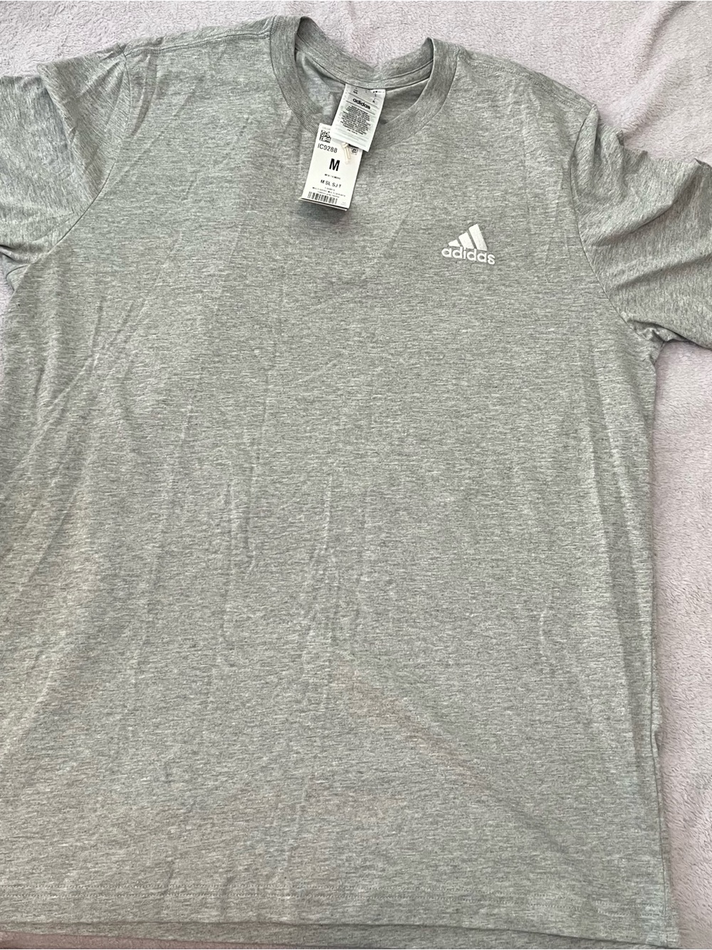 Adidas Men’s Grey Crew Neck Performance T-Shirt